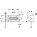 B2595 Zinc Short Spring Latch Assembly Drawing