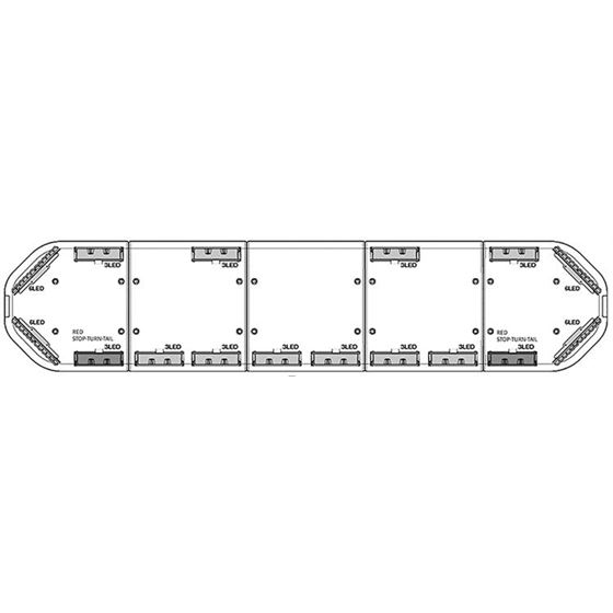 8893060 60 inch lightbar drawing. A drawing breakdown of your new party light.