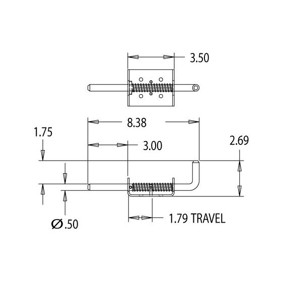 1/2" Stainless Steel Spring Latch Assembly Draw